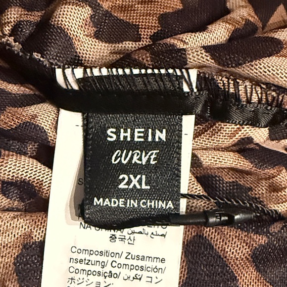 SHEIN Leopard Print Blouse in Black and Brown - Picture 3 of 3